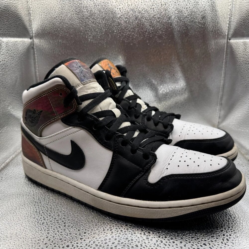 Size 10.5 Air Jordan 1 Mid SE Mens‎ White Black Athletic Sneakers DM7802-100